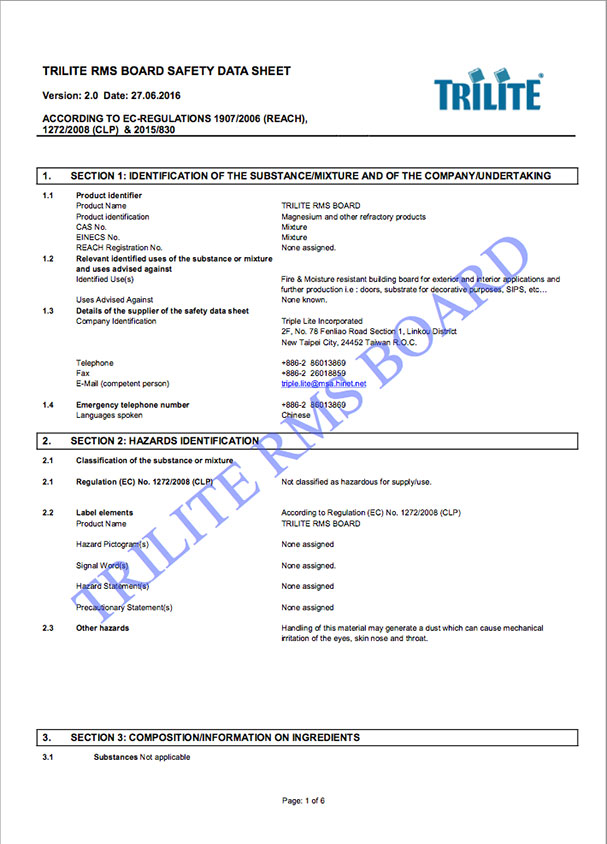 Reach Safety Data Sheet _ EU REACH Safety Data Sheet (SDS) and eSDS ...